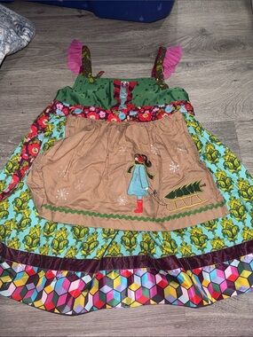Matilda Jane | Dresses | New Matilda Jane Make Believe Christmas Holly Days Plaid Sleeveless Knot Dress 4